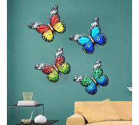 Trasforma le tue pareti con una confezione di 14 grandi farfalle in metallo per la decorazione della casa (verde blu)