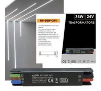 Trasformatore Alimentatore Ultra Slim DC 24V 36W ip67