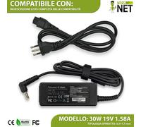 Trasformatore compatibile con Dell Inspiron Mini 1011 9 1012 1018 19V 1,58A 30W
