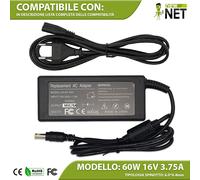 Trasformatore compatibile con Fujitsu Lifebook L-470 P-1000 16V 3,75A 60W