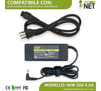Trasformatore compatibile con Lenovo 100S-14IBR ADL45WCC SA10M42743 20V 4,5A 90W