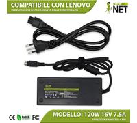 Trasformatore compatibile con Lenovo Mini Dock 62P4551 13R0291 16V 7,5A 120W