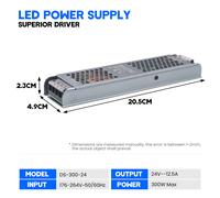 Trasformatore LED Alimentatore Driver AC 220V a DC 24V Interruttore Adattatore