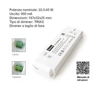 Trasformatore LED Dimmerabile 350mA 500mA 700mA 900mA 1050mA 12W 25W 40W IP20