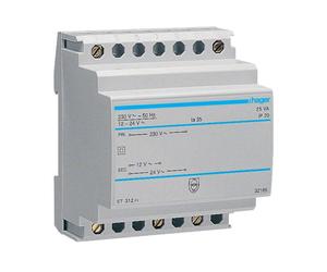 Trasformatore Modulare Hager 230V 12 - 24V Ac 25 Va 4 Moduli ST312