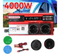 Trasformatore portatile da DC 12V a AC 220V 230V con 4 prese USB EU con Display a LED per viaggi e campeggio