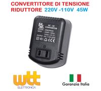 TRASFORMATORE RIDUTTORE TENSIONE DA 220 A 110 Volt 45W