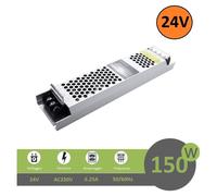 Alimentatore stabilizzato 150W slim trasformatore strisce LED 6.25A 230V a 24V