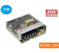 TRASFORMATORE SWITCHING MEANWELL 75W 24VDC 3.2A 100/240VAC SINGOLA USCITA LED