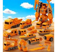 Trasformazione magnetica ingegneria auto assemblati giocattoli con scatola di immagazzinaggio, 35pcs set magnetico, 8/16/26/35 pezzi set di veicoli da costruzione e robot giocattolo set