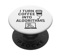 Trasformo il caffè in algoritmi - Divertente regalo per scienziati dei dati PopSockets PopGrip Adesivo
