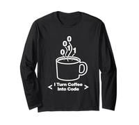 Trasformo Il caffè in codice Divertente Design da Programmatore Maglia a Manica