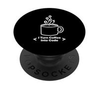 Trasformo il caffè in codice Divertente design da programmatore PopSockets PopGrip Adesivo