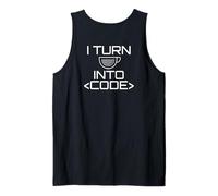 TRASFORMO Il caffè in CODICE Web Developers Coding Meme sul Retro Canotta