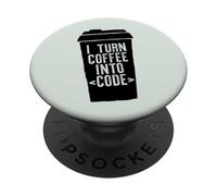 TRASFORMO IL CAFFÈ IN CODICE Web Developers Coding Meme SUL RETRO PopSockets PopGrip Adesivo