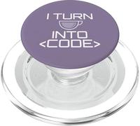 TRASFORMO IL CAFFÈ IN CODICE Web Developers Coding Meme SUL RETRO PopSockets PopGrip per MagSafe