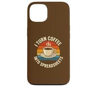 Trasformo il caffè in fogli di calcolo Divertente meme di lavoro d'ufficio Custodia per iPhone 13