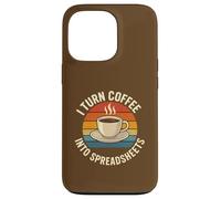 Trasformo il caffè in fogli di calcolo Divertente meme di lavoro d'ufficio Custodia per iPhone 13 Pro