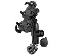 TRASH BIN Supporto antivibrazione Supporto Cellulare Moto Manubrio Mobile Girevole A 360° Specchietto Retrovisore Cella GPS(Handlebar Mounting black)