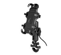 TRASH BIN Supporto antivibrazione Supporto Telefono Moto Base Ricarica USB Caricatore GPS Manubrio Specchietto Retrovisore Staffa Montaggio Cellulari(Handlebar Holder look)