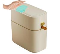 Trash Can, Bathroom Bin, 11.02x5.91x11.42 Inches, Trash Waste Container, Garbage Basket, Odor Blocking Lid with Compact Rectangular Shape for Home, Kitchen, Toilet, Bedroom, Under Sink, Laundry