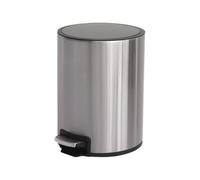 Trash Can Slow Close, Stainless Steel Step-open Trash Can, Silent Closing Waste Bin, Trash Can for Kitchen and Bathroom, Featuring a Stainless Steel Finish, Odor Protection, and Silent Step-open Lid