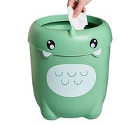 Trash Can, Waste Bin, Garbage Basket, 11,81 x 8,66 x 6,3 Inches, Cute Dinosaur Design with Swing Lid, Compact Large Capacity Structure, Ideal for Kids Room Apartment Kitchen, Table Living Space Use