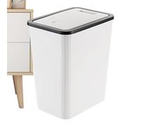 Trash Can with Lid, Slim Modern 13L Waste Basket, Press Top Recycling Bin, Space-Saving Design for Home 12,2 x 10,24 x 7,09 pollici, Kitchen, Bathroom, Bedroom, Living Room