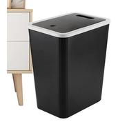 Trash Can with Lid, Slim Modern Waste Basket, 13L Recycling Bin with Press Top, Compact Garbage Container for Home Kitchen Bathroom Bedroom Living Room Organization