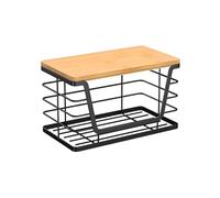 Trash Holder, Wall Organizer, Wood Lid Container, 9,84 x 5,51 x 5,87 Inches Stackable Mount Design, Reusable Space Saver, White, 1 pezzo, ideale per bagno, cucina, Laundry, Dorm, Rv, Balcony Storage