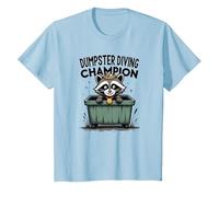 Trash Panda Dumpster Campione di Immersione Divertente Procione Maglietta, Bambini, Celeste, 3 Anni