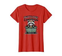 Trash Panda Dumpster Campione di Immersione Divertente Procione Maglietta, Donna, Rosso, XL