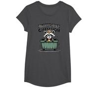 Trash Panda Dumpster Campione di Immersione Divertente Procione Maglietta, Ragazze, Grigio Scuro, S