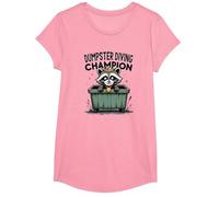 Trash Panda Dumpster Campione di Immersione Divertente Procione Maglietta, Ragazze, Rosa, L