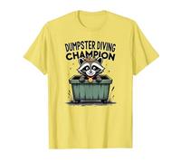 Trash Panda Dumpster Campione di Immersione Divertente Procione Maglietta, Uomo, Limone, 3XL
