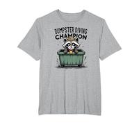 Trash Panda Dumpster Campione di Immersione Divertente Procione Maglietta, Uomo Taglie Grandi, Grigio Melange, 4X Tall
