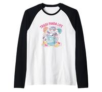 Trash Panda Life No Regrets Raccoon Pizza Umorismo Maglia con Maniche Raglan