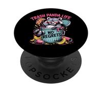 Trash Panda Life No Regrets Raccoon Pizza Umorismo PopSockets PopGrip Adesivo