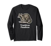 Trash Panda Nome Latino Falso Divertente Raccoon Vintage Art Maglia a Manica
