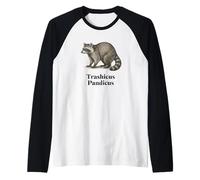 Trash Panda Nome Latino Falso Divertente Raccoon Vintage Art Maglia con Maniche Raglan