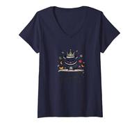 Trash Princess: Eccentrico Opossum Regina degli scarti Maglietta con Collo a V, Donna, Navy, L