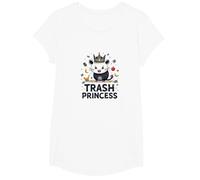 Trash Princess: Eccentrico Opossum Regina degli scarti Maglietta, Ragazze, Bianco, L