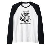 Trash Raccoon Panda Ogni Giorno è Trash Day Funny Raccoon Maglia con Maniche Raglan