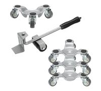 Traslocatore di mobili su ruote , Furniture Mover Dolly Triangle Moving Dolly 3 Wheels 6 Inch Steel Movers Dolly with Lifter 330LB Load Capacity Silver Pack of 4