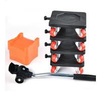 Traslocatore di mobili su ruote ， Furniture Moving Tool Set Pack Of 8 Black ABS Metal 360 Degree Rollers 400kg Capacity