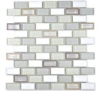 Traslucido bianca mattone mosaico di vetro cristallo Antichità Ceramica