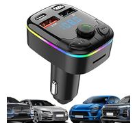 Trasmettitore Automobile FM | Ricevitore 5.0 con Display LED, Wireless Caricatore USB C, Adattatore Musica Radio Automobili Multi