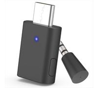 Trasmettitore Bluetooth 5.2 adattivo USB-C per PC, adattatore audio wireless compatto, bassa latenza, nero