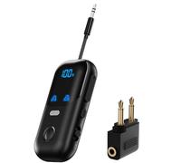 Trasmettitore Bluetooth 5.4, ricevitore aptX adattivo per 2 AirPod/cuffie, adattatore audio Bluetooth 2 in 1 con microfono e display a LED per TV, viaggi in aereo, adattatore wireless AUX da 3,5 mm