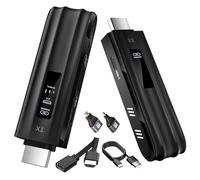 Trasmettitore e ricevitore HDMI wireless, display LED migliorato 2025, uscita 4K decodifica 1080P, portatile Plug and Play 2.4G/5G, compatibile con PC/laptop/fotocamera/HDTV/proiettore/TV Box